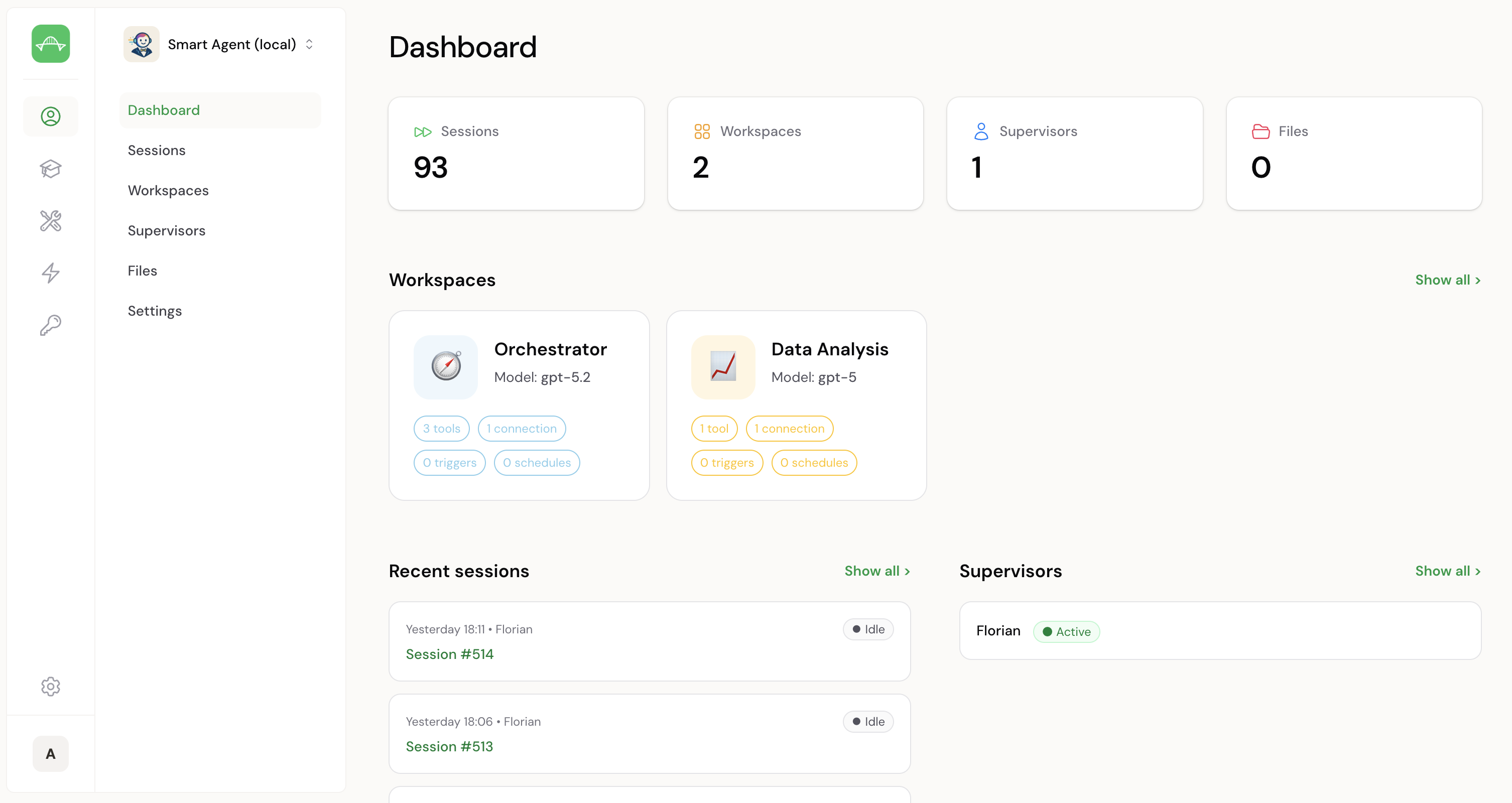 Assistant Engine dashboard screenshot