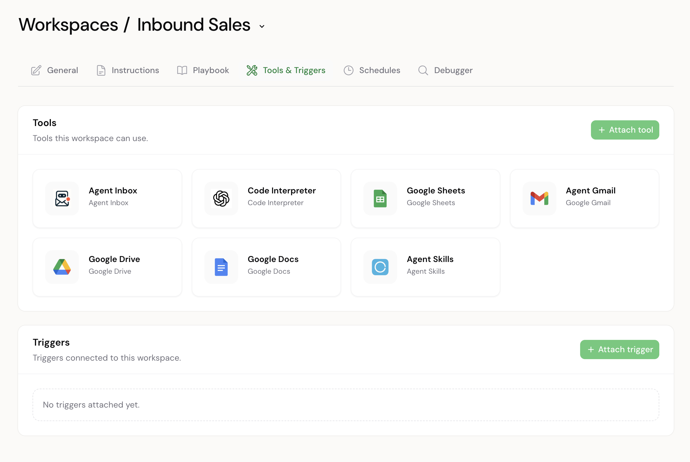 Workspaces screenshot